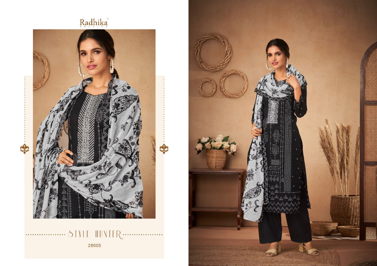  Radhika Azara Fancy Casual Wear Cotton Printed Latest Dress Material Collection
